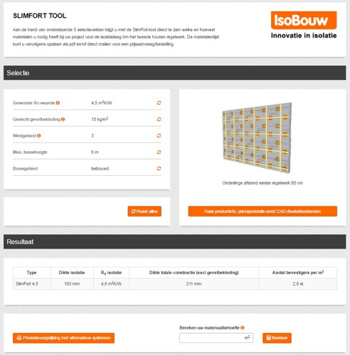 SlimFort gevelisolatie rekentool